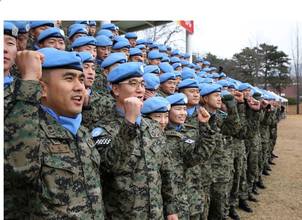 동명부대 17진 환송식 모습.(사진=국방부 제공)