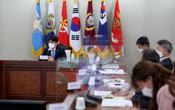 박재민 국방부 차관이 1일 국방부 본청에서 열린 국방안전정책조정위원회에서 모두발언을 하고 있다.(사진=국방부 제공)