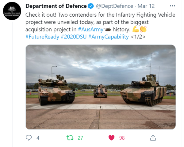 * 사진=호주 국방부 공식 트위터 갈무리
