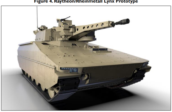 독일의 라인메탈 미국법인사/레이시온의 Lynx 전차 프로토타입