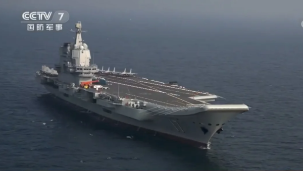 중국 항공모함 산둥호. (사진=CCTV 화면 갈무리)