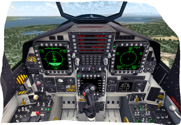 ‘로우 프로파일 헤드 업 디스플레이’ 및 ‘대면적 조종석 디스플레이’로 교체될 예정인 F-15 조종석.