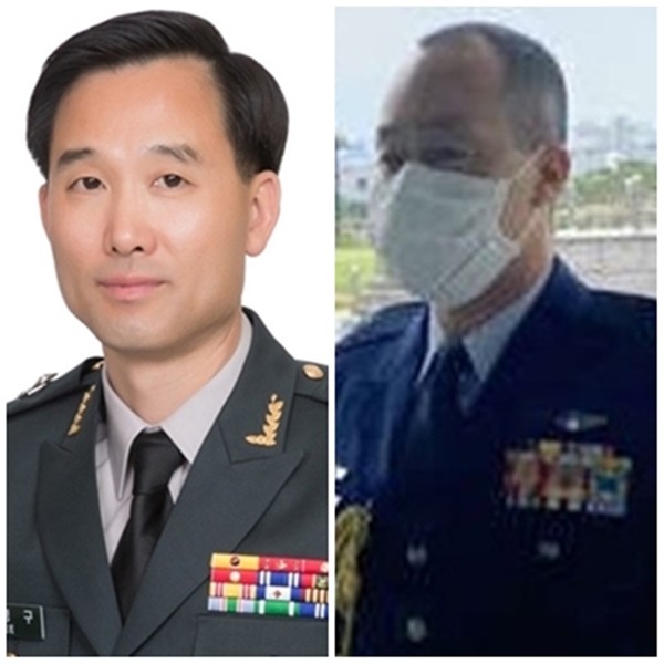 이경구 국방부 국제정책차장(왼쪽),  주한 일본대사관 국방무관 마쓰모토 다카시 대령.