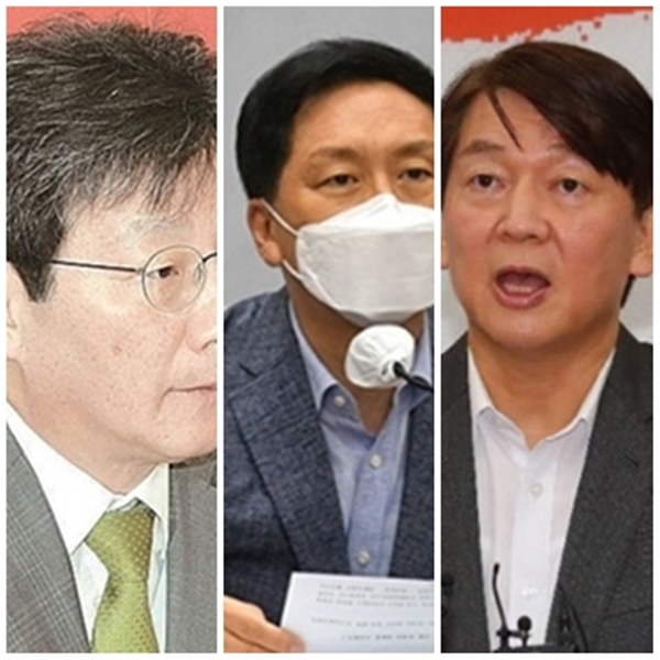 유승민 전 의원, 김기현 국민의힘 원내대표, 안철수 국민의당 대표.(사진 왼쪽부터)