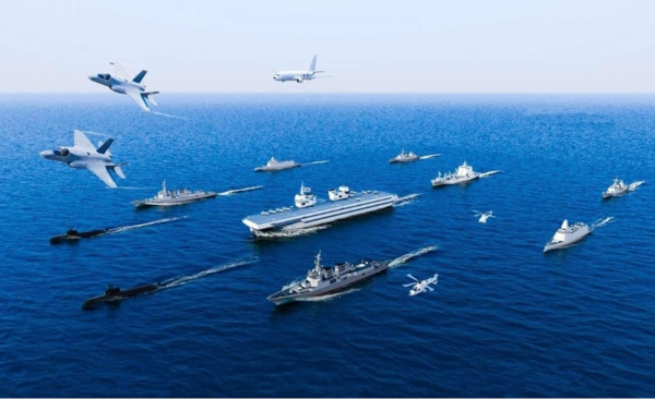 한국형 항공모함의 CSG 조감도.