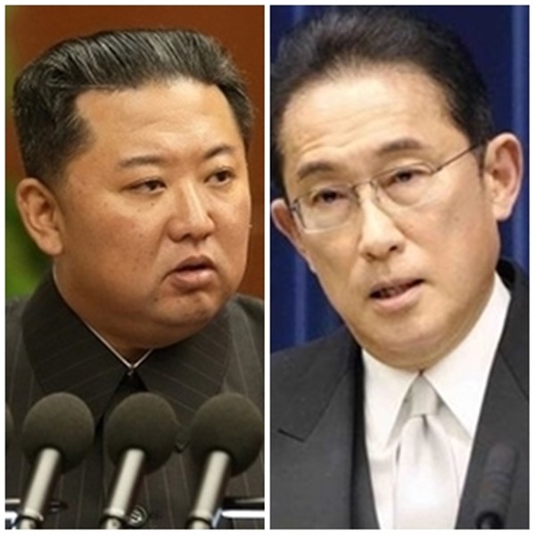 김정은 북한 국무위원장(왼쪽 사진)과 기시다 후미오 일본 총리.(국방신문 자료 사진)