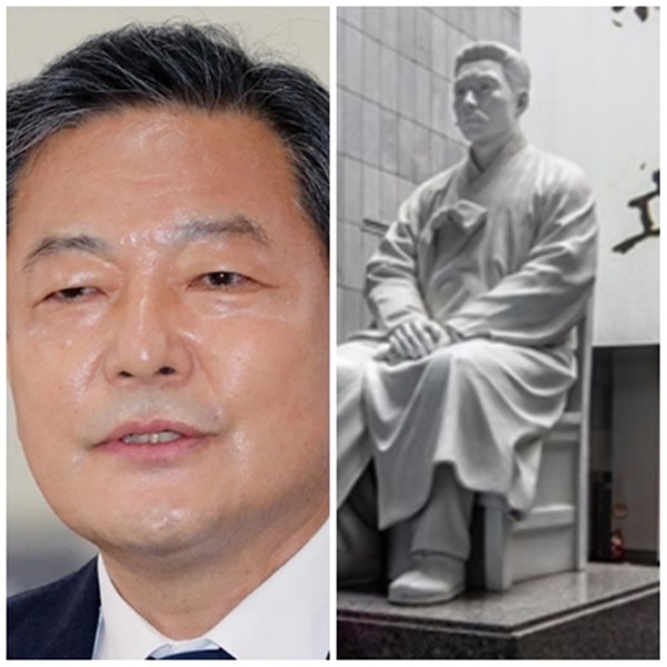 황기철 보훈처장(왼쪽)은 26일 안중근 의사 유해 봉환을 위해 중국 정부와 외교적 협의를 추진할 계획을 밝혔다.(사진=안중근의사숭모회 제공)