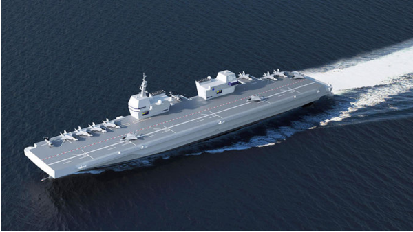 현대중공업이 만든 한국형 경항모 모형(자료=현대중공업 제공)