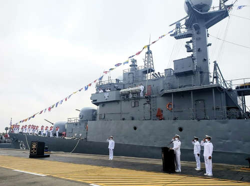 해군 퇴역 순천함이 페루 해군에 기증돼 ‘기세함’으로 새 이름을 받고 5일(현지시간) 제2의 임무를 수행하게 됐다. (사진=주페루 한국대사관 제공)