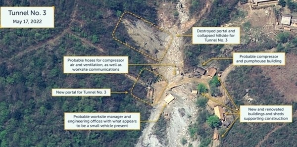 지난 17일(현지시간) 북한 함경북도 길주군 풍계리 핵실험장 3번 갱도 주변 지역을 촬영한 인공위성 사진. (자료=CSIS 비욘드패럴렐 갈무리)