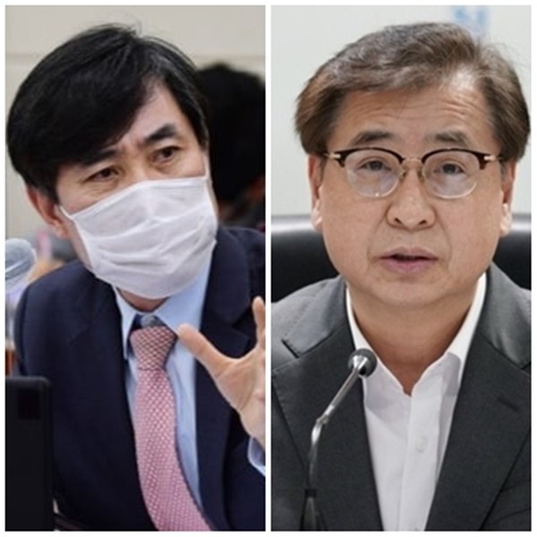 하태경 국민의힘 의원(왼쪽), 서훈 전 청와대 국가안보실장.(자료 사진=연합뉴스)