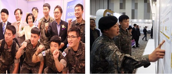 국가보훈처 주관 취업박람회에 참여한 장병들. (국방신문 자료사진)