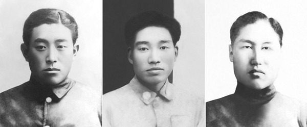 광복군 합동묘소 안장자. 왼쪽부터 백정현, 김찬원, 현이평 지사. (사진=국가보훈처 제공)