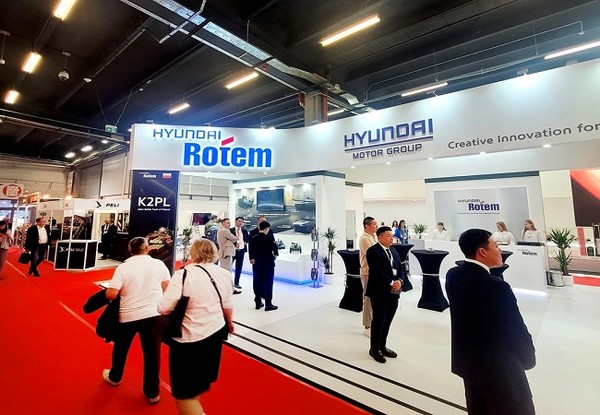 폴란드 국제 방위산업 전시회(MSPO)에 참가한 현대로템의 부스 전경. (사진=현대로템 제공)