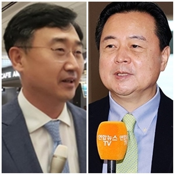 조현동 외교부 1차관(오른쪽)과 신범철 국방부 차관.(사진=연합뉴스)