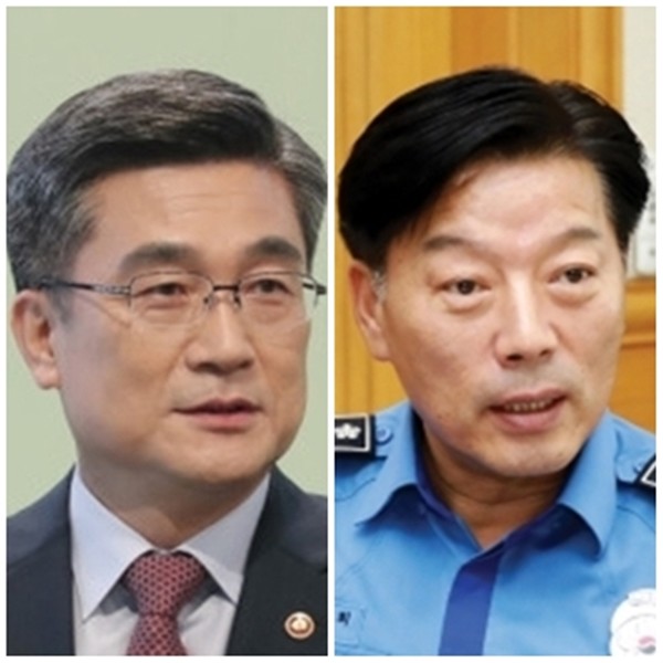 서욱 전 국방부 장관(왼쪽)과 김홍희 전 해양경찰청장.(자료 사진=연합뉴스)