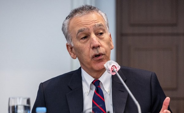 필립 골드버그 주한미국대사가 18일 오전 서울 중구 프레스센터에서 열린 관훈클럽 초청 토론회에 참석해 패널 질문에 답하고 있다. (사진=연합뉴스)