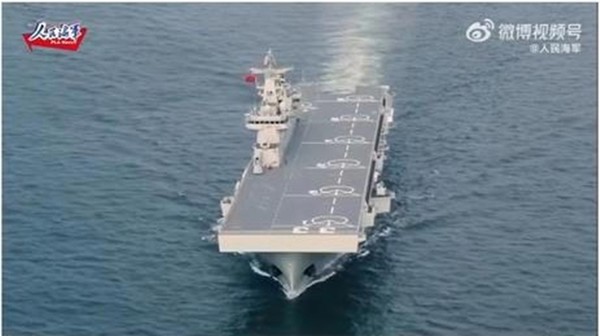 중국 해군의 3번째 강습상륙함 ‘안휘함’.(자료 사진=인민일보 갈무리 연합뉴스)