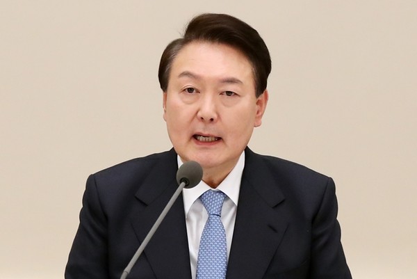 4일 청와대 영빈관에서 열린 농림축산식품부-해양수산부 업무보고에서 발언하고 있는 윤석열 대통령.(사진=대통령실통신사진기자단 연합뉴스)