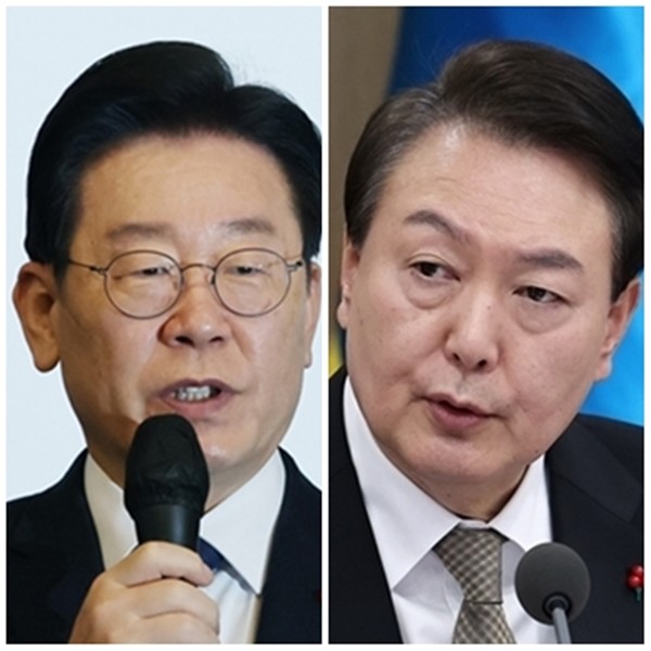 윤석열 대통령(오른쪽)과 이재명 더불어민주당 대표.(자료 사진=연합뉴스)