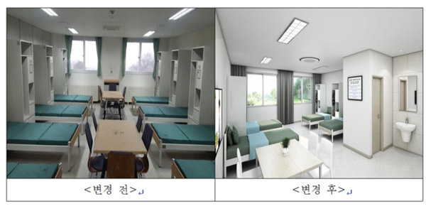 올해 착수하는 병영생활관 2~4인실 개선안.(이미지 출처=국방부)