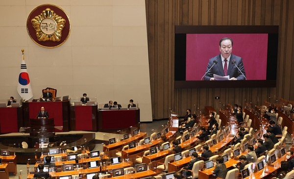 한기호 국민의힘 의원이 6일 국회 본회의에서 5분 자유발언을 하고 있다.(사진=연합뉴스)