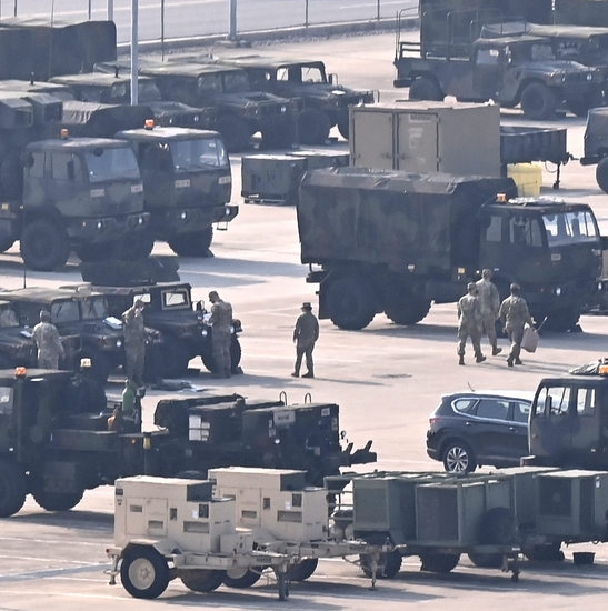 캠프 험프리스의 주한미군 장비들.(자료 사진=연합뉴스)