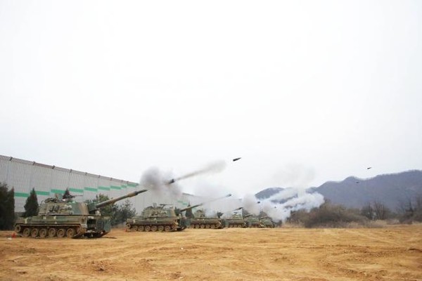 K-9 자주포 사격 훈련 모습. (국방신문 자료사진)