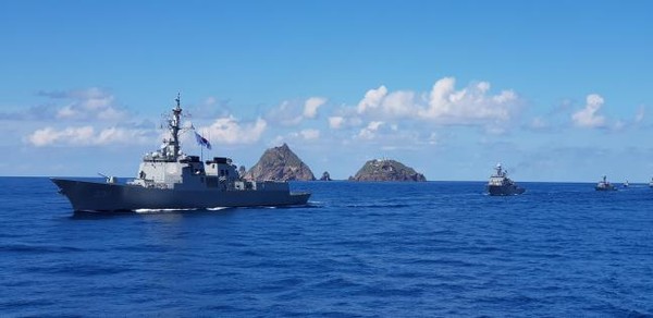 독도방어훈련을 하고 있는 해군 1해상전투단 함정. (사진=국방신문 자료 사진)