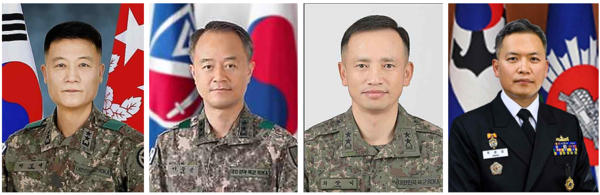 국방부는 13일 3성 장군 인사를 단행하며 한반도 안보환경 변화에 대응할 새로운 지휘체계를 구축했다. 사진 왼쪽부터 박성제 특수전사령관, 어창준 수도방위사령관, 최장식 육군참모차장, 곽광섭 해군참모차장. (사진=국방부 제공)